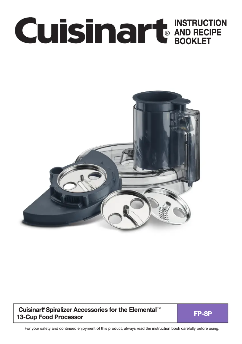 Page 1 of the manual User Manual Cuisinart FP-SP