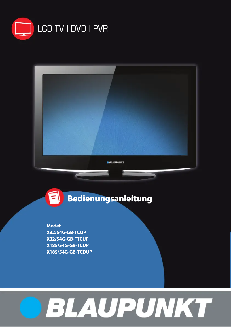 Page 1 de la notice Manuel utilisateur Blaupunkt X185/54G-GB-TCDUP