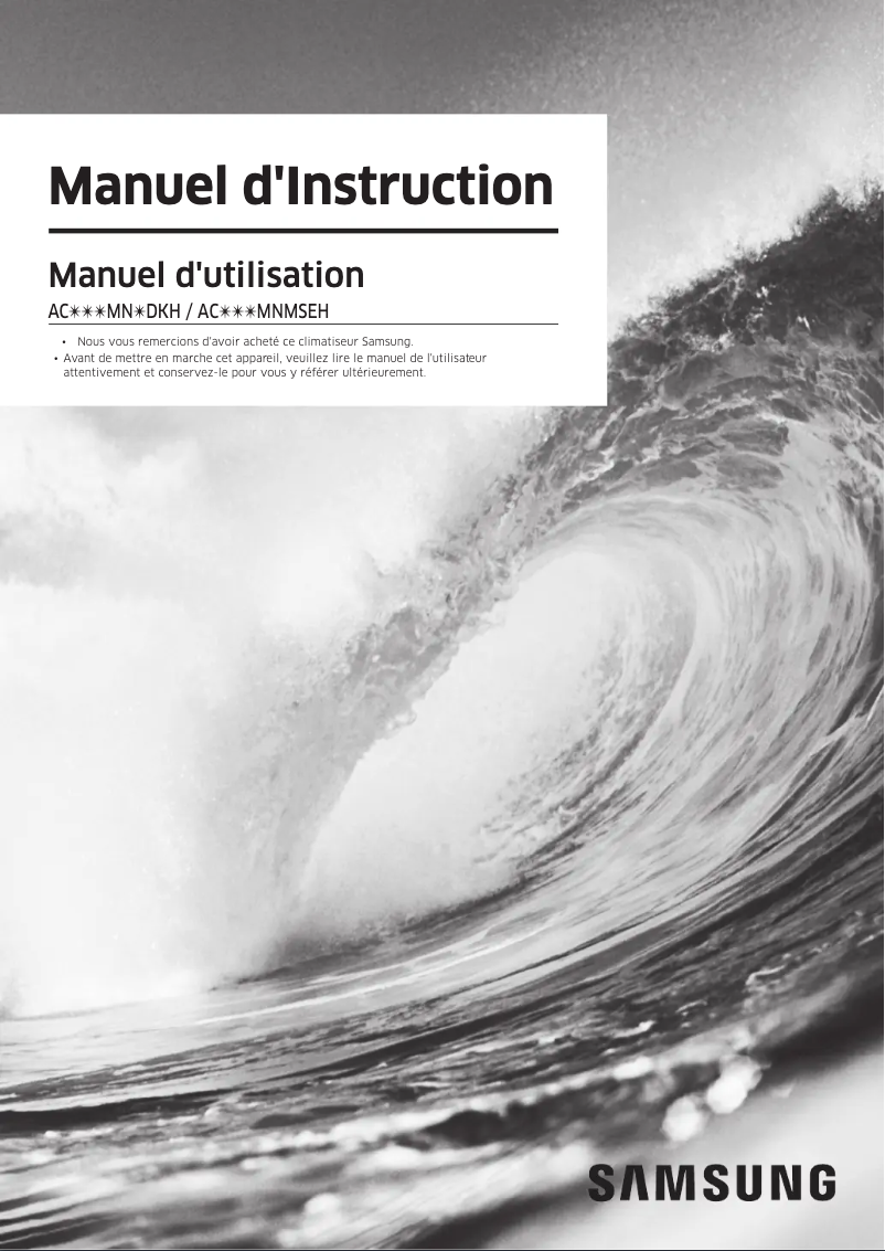 Page 1 of the manual User Manual Samsung AC052MNLDKH/EU