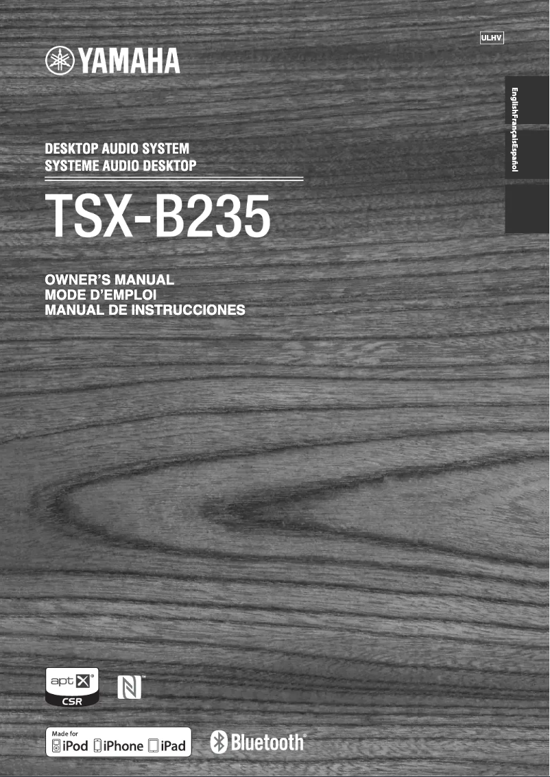 Page 1 of the manual User Manual Yamaha TSX-B72