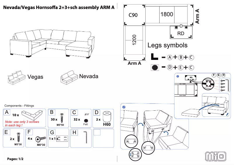 First page image of the manual for Vegas