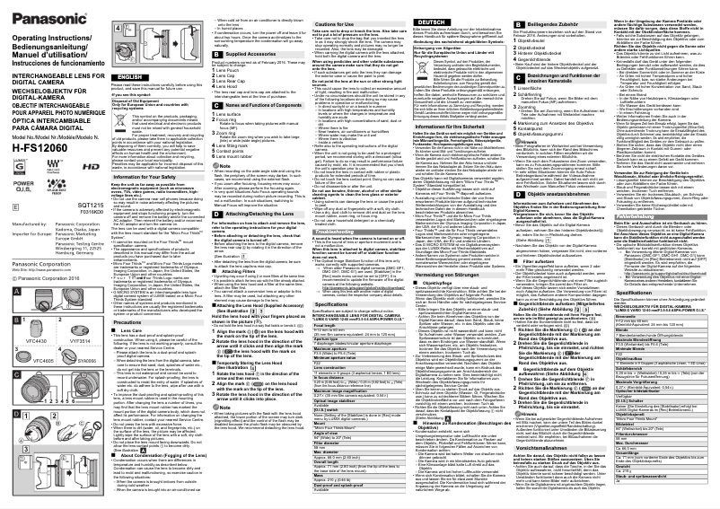 First page image of the manual for H-FS12060