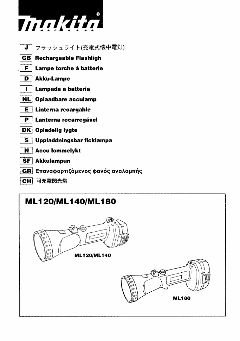 Page 1 of the manual User Manual Makita ML180