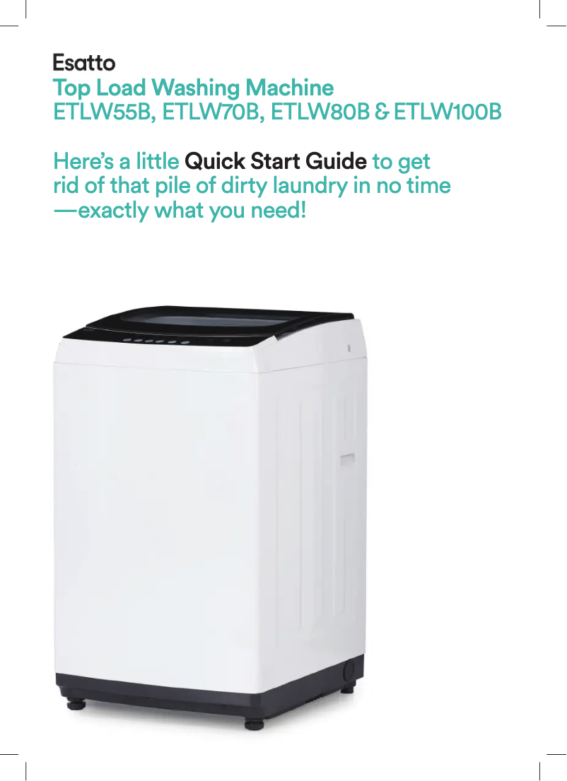 Page 1 of the manual Quick Start Guide Esatto ETLW55B