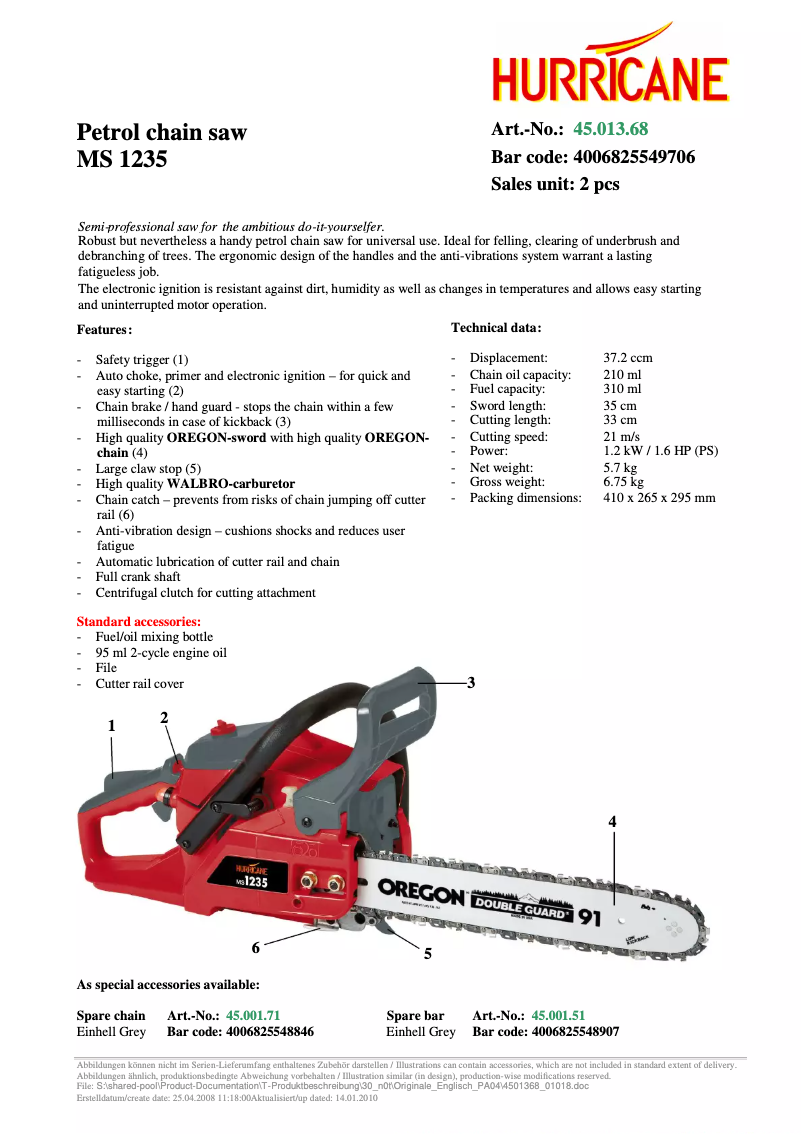 First page image of the manual for MS 1235/1