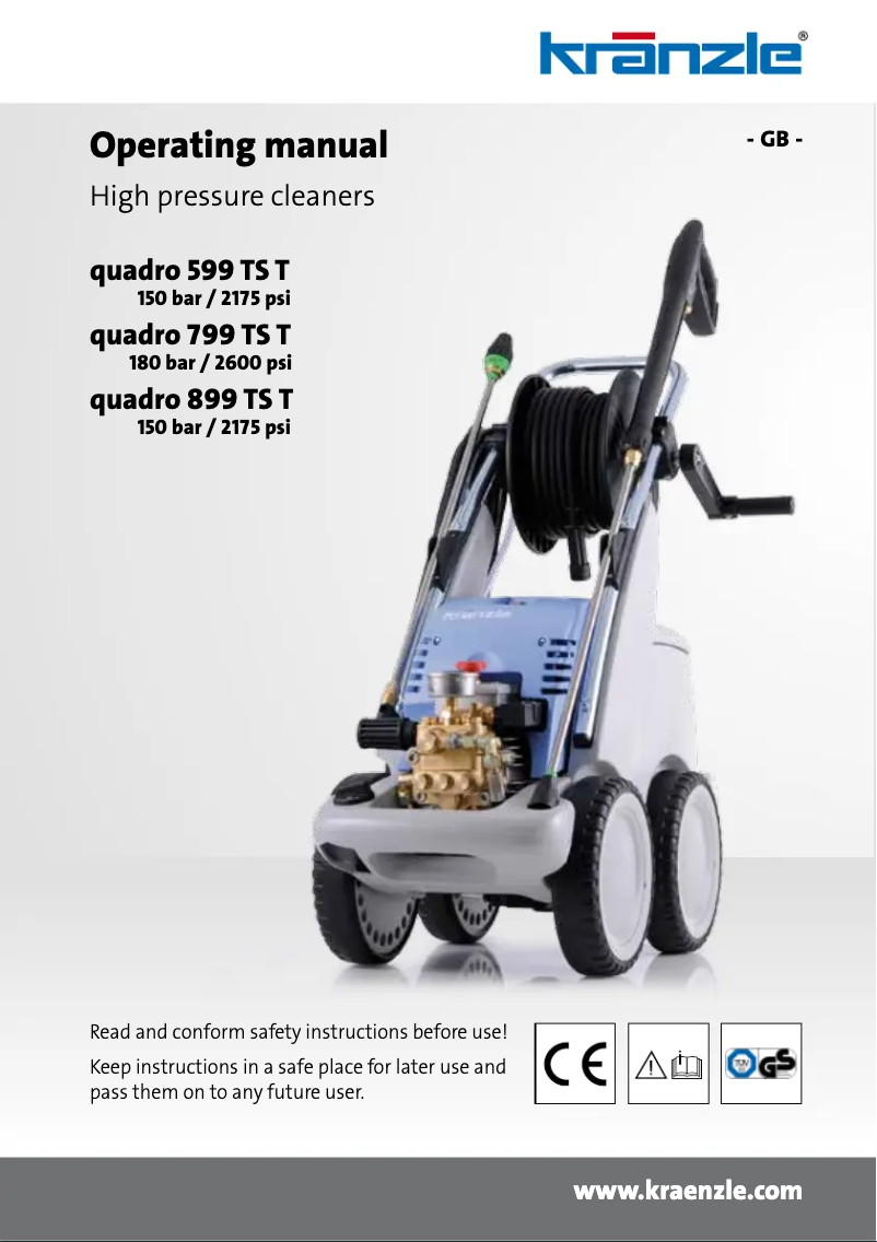 Page 1 of the manual User Manual Kränzle Quadro 799 TST
