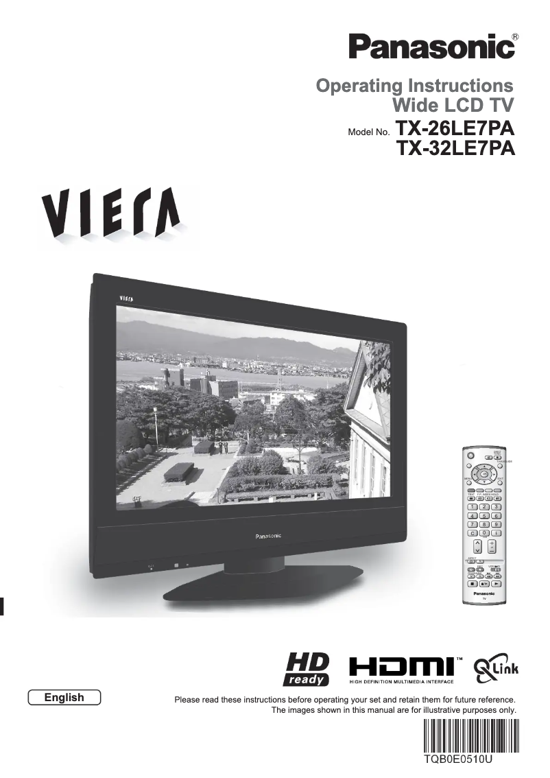 First page image of the manual for Viera TX-32LE7PA