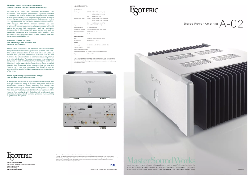 First page image of the manual for A-02