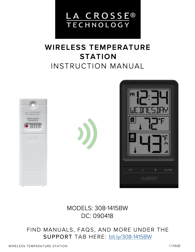 First page image of the manual for 308-1415BW