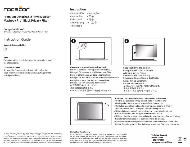 Page 1 of the manual User Manual Rocstor PV0028-B1