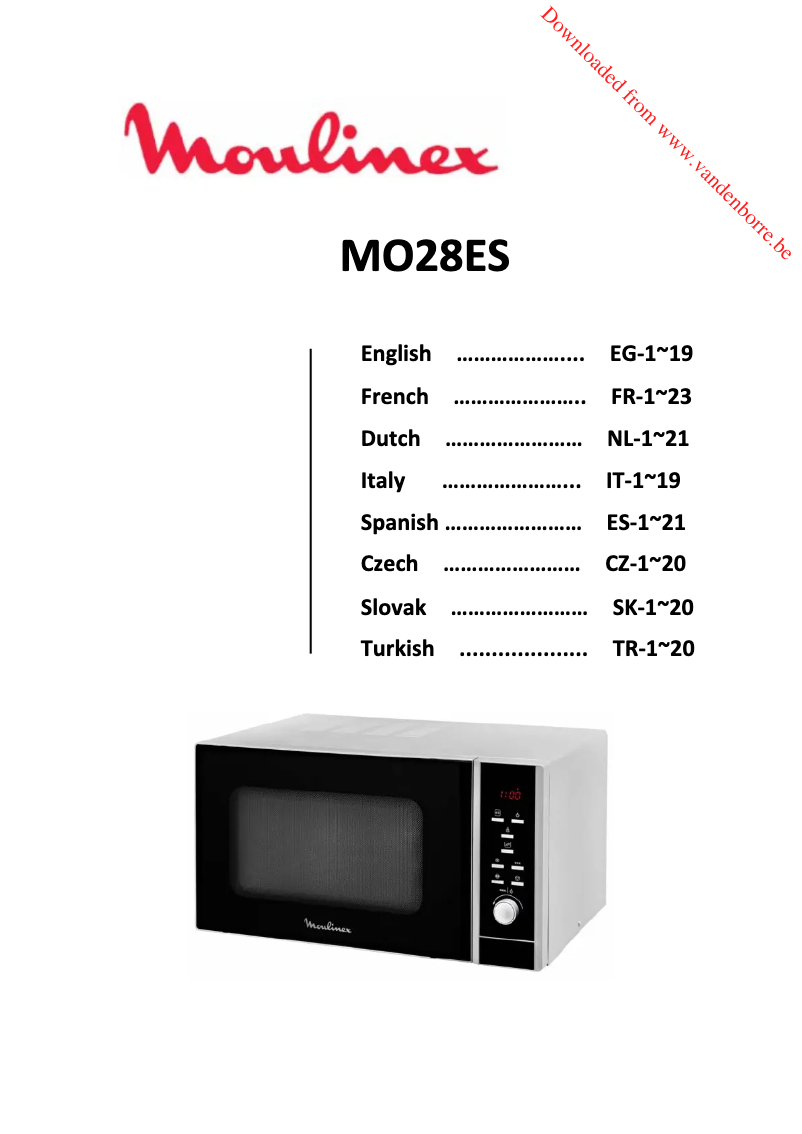 First page image of the manual for MO28ES