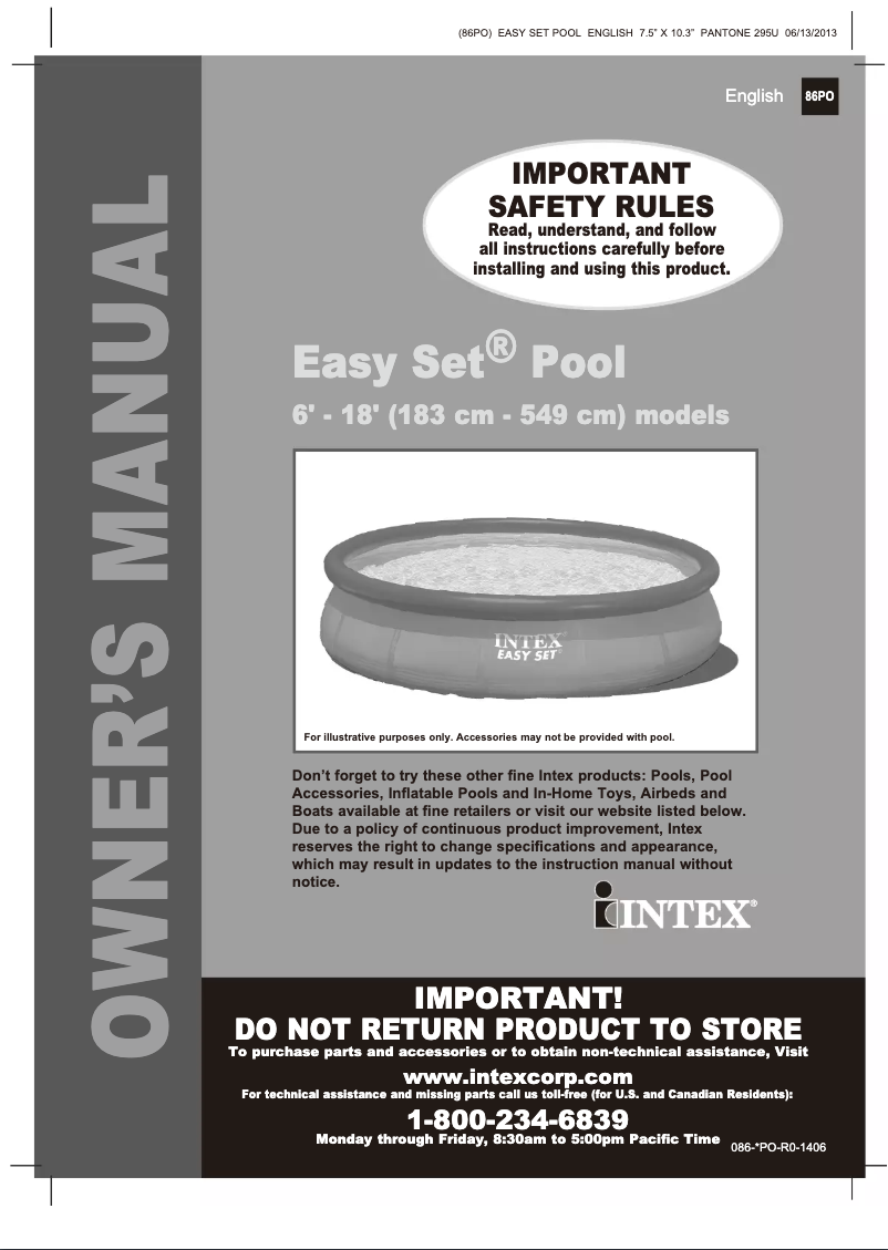 Page 1 de la notice Manuel utilisateur Intex 28131EG