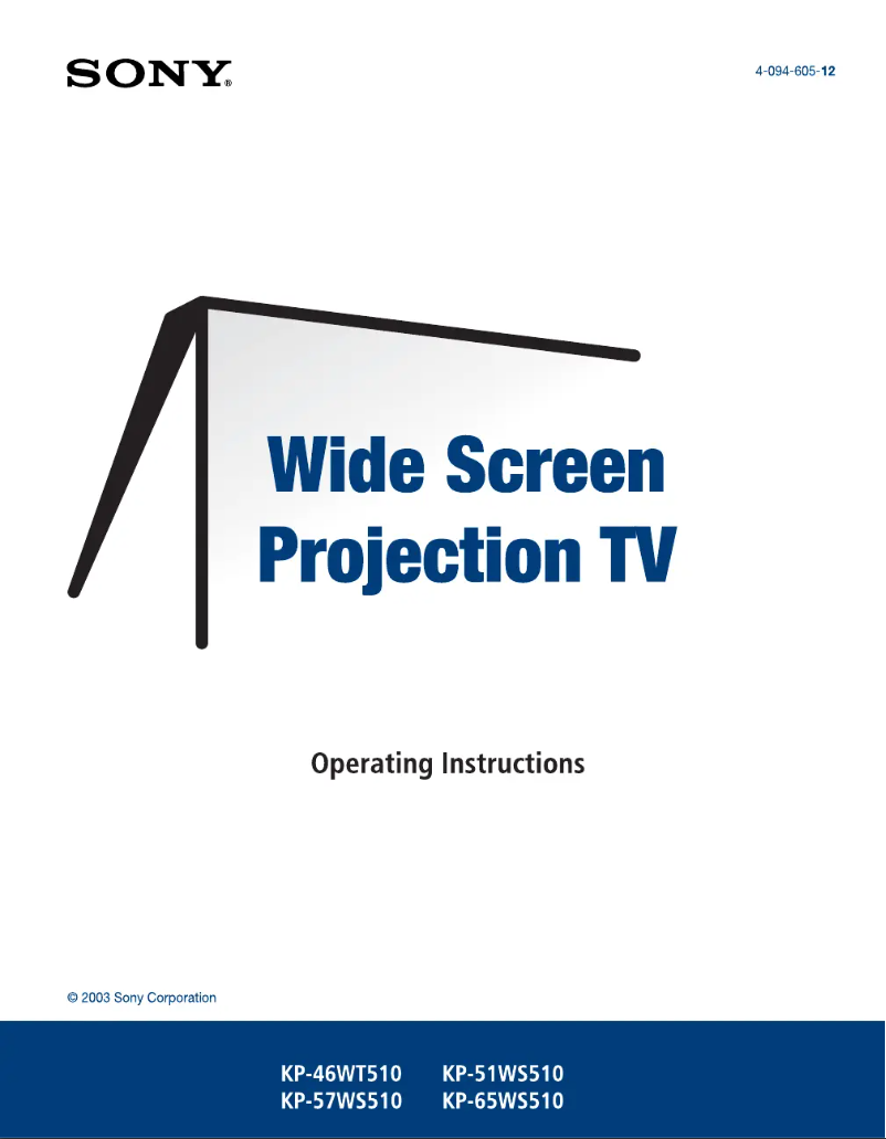 First page image of the manual for KP-46WT510