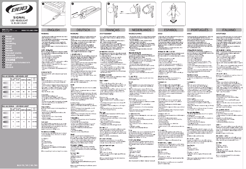 Page 1 of the manual User Manual BBB Signal BLS-82