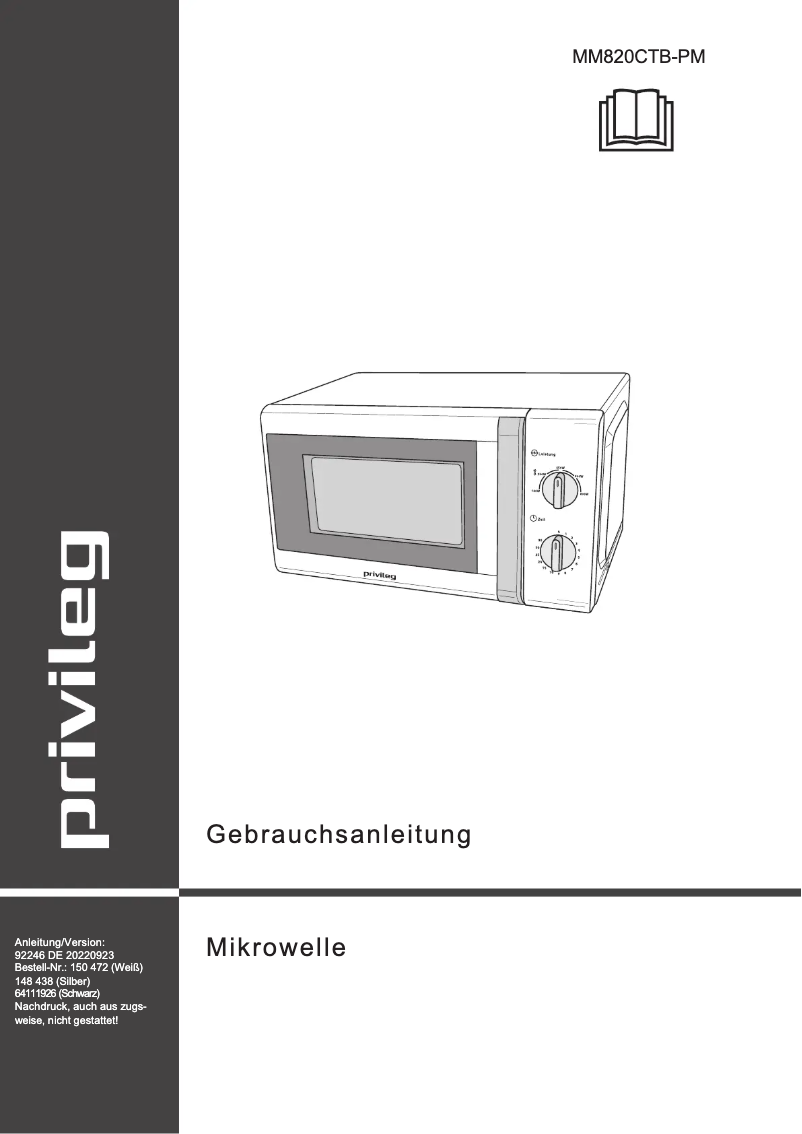 First page image of the manual for MM820CTB-PM