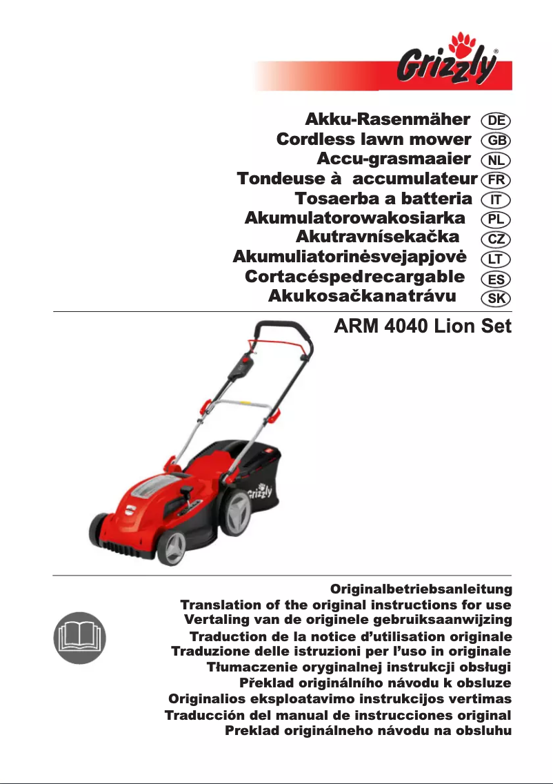 Page 1 of the manual User Manual Grizzly ARM 4040-37