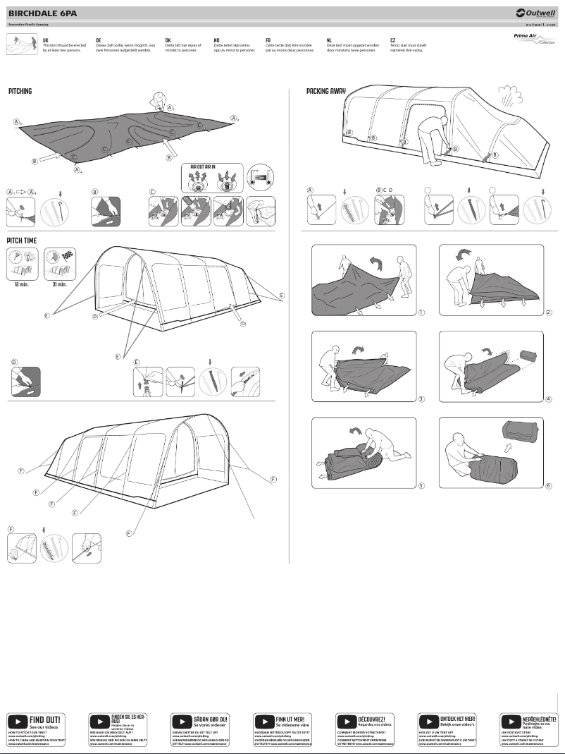 Page 1 of the manual Instruction Manual Outwell Birchdale 6PA
