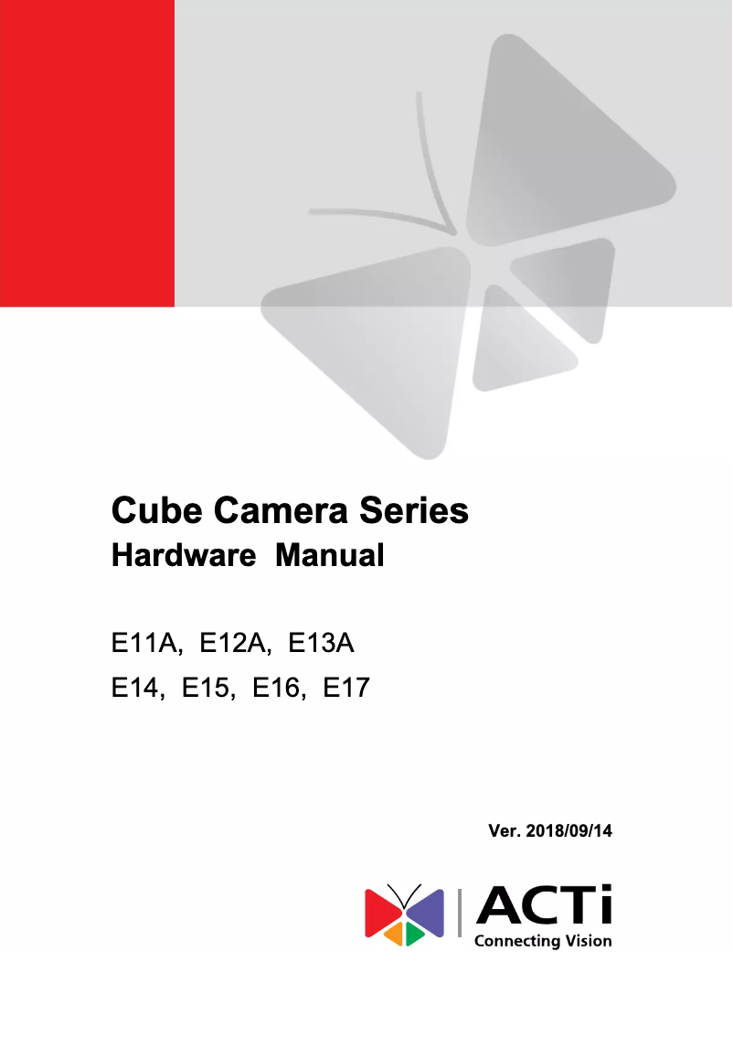 Page 1 of the manual User Manual ACTi E11A