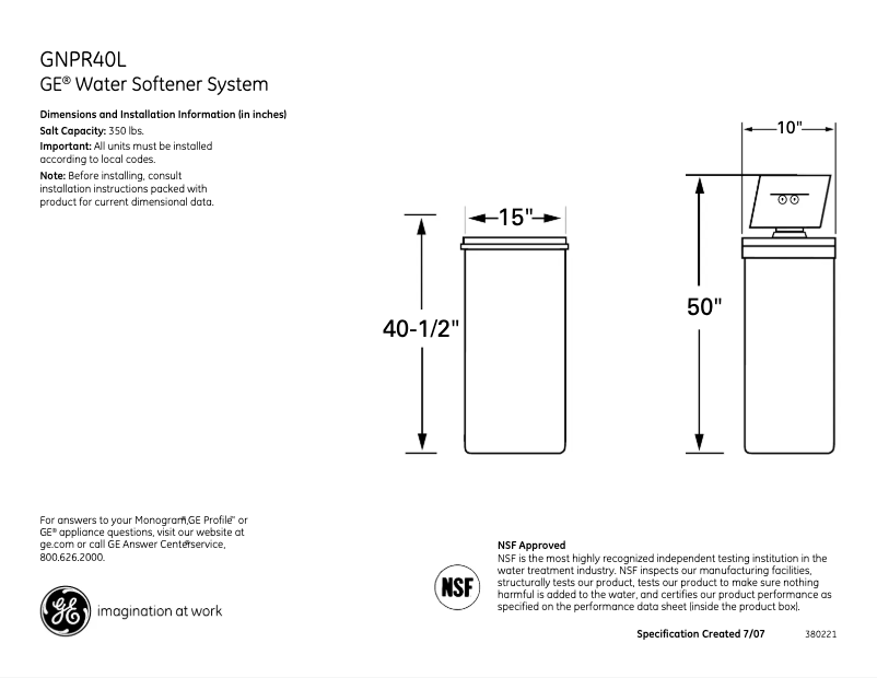 First page image of the manual for GNPR40L