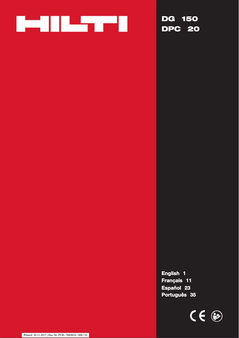 First page image of the manual for DPC 20