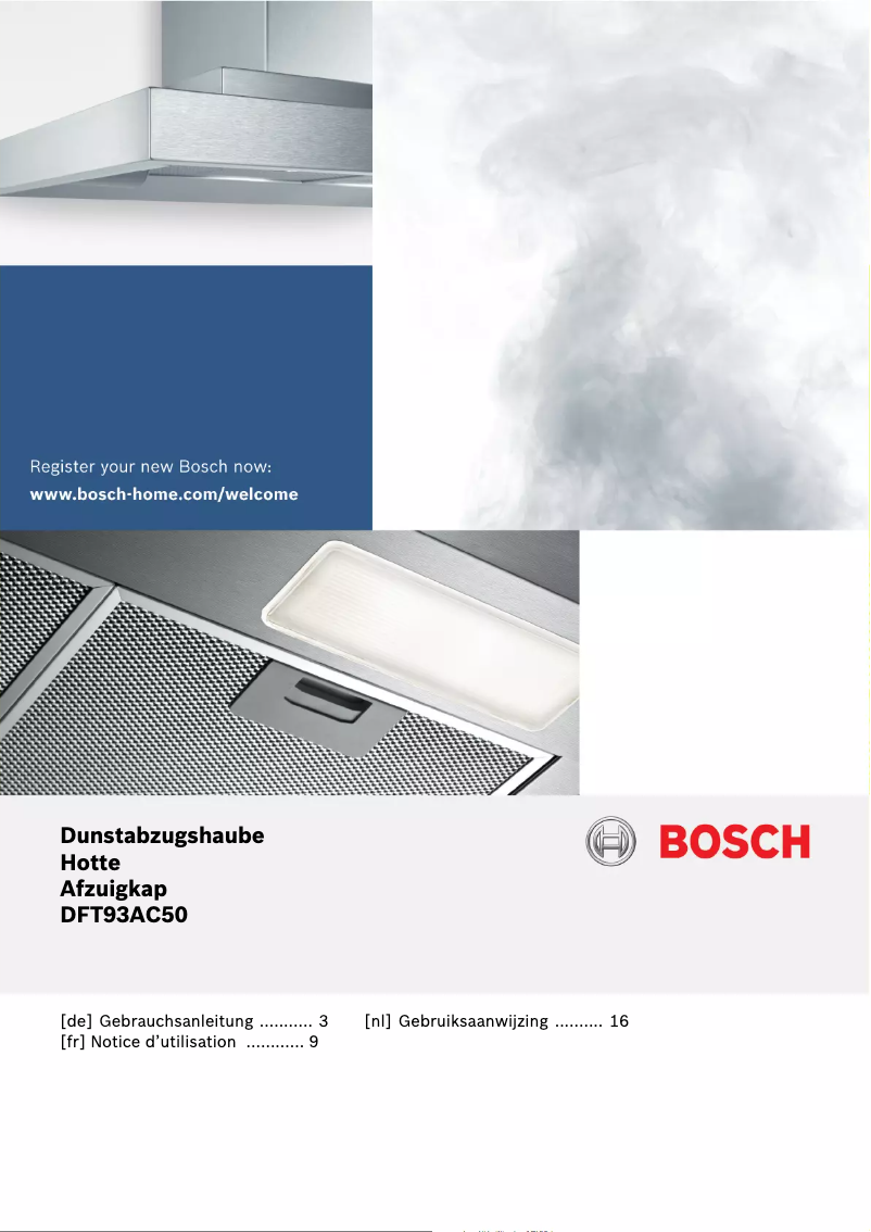 Page 1 of the manual User Manual Bosch DFT93AC50