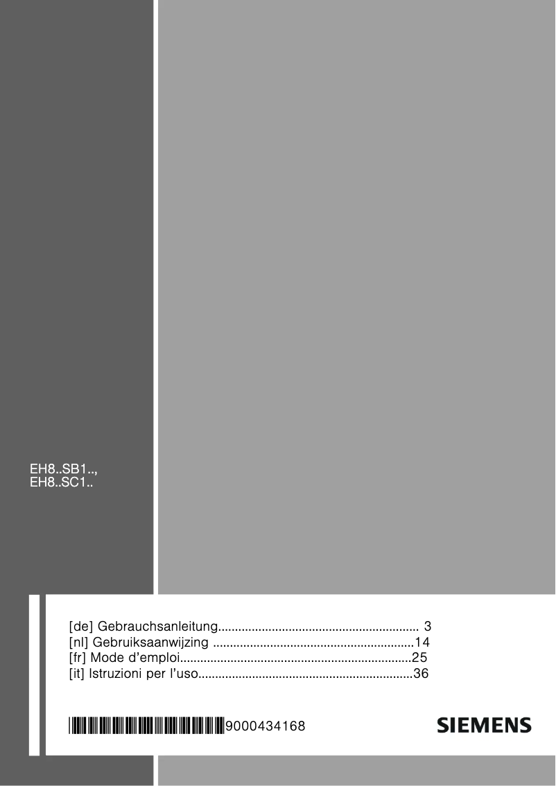 First page image of the manual for EH875SB11E