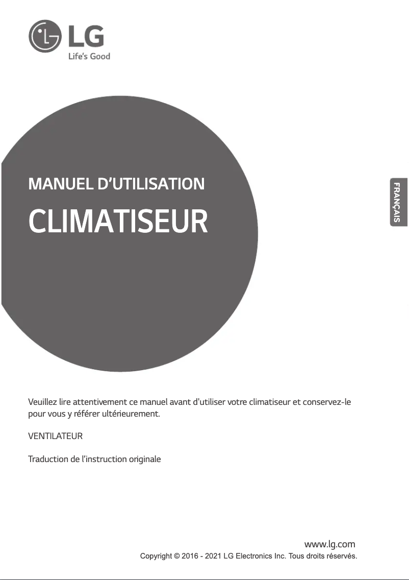 First page image of the manual for LZ-H035GBA5