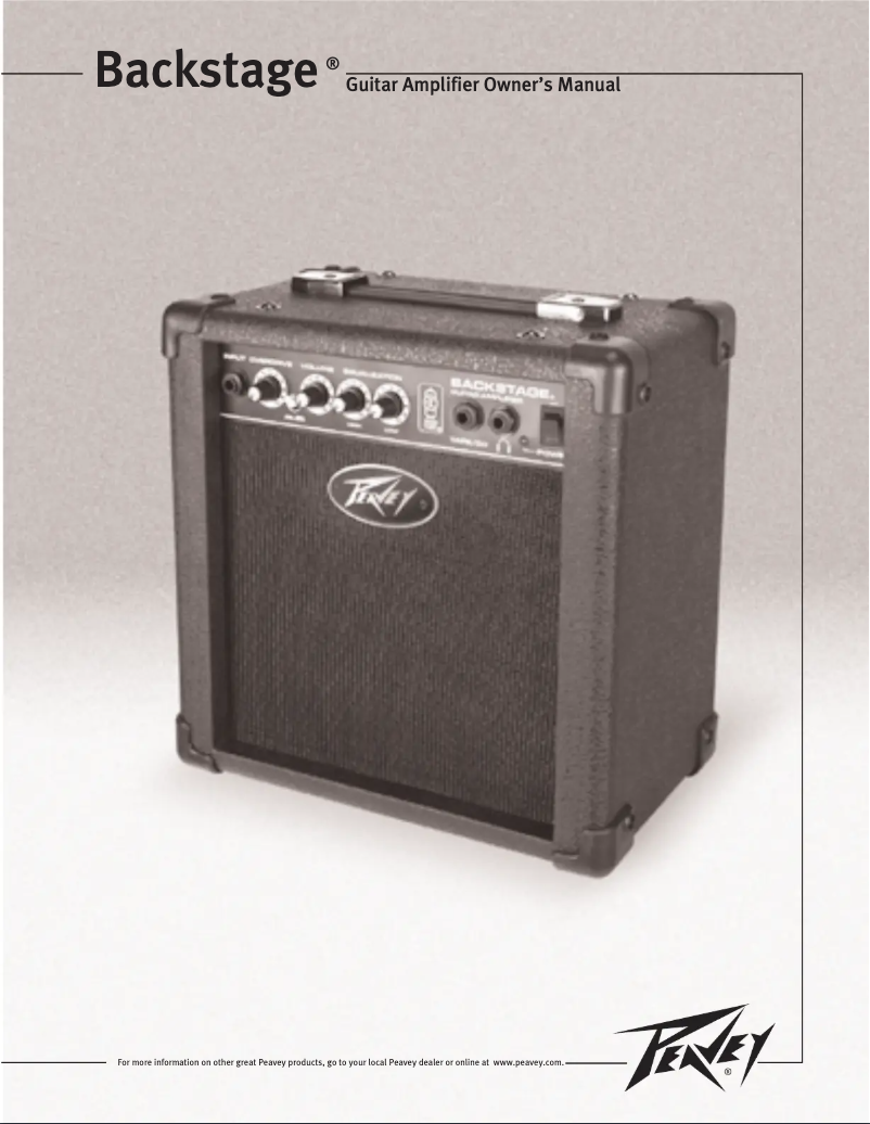 First page image of the manual for Backstage