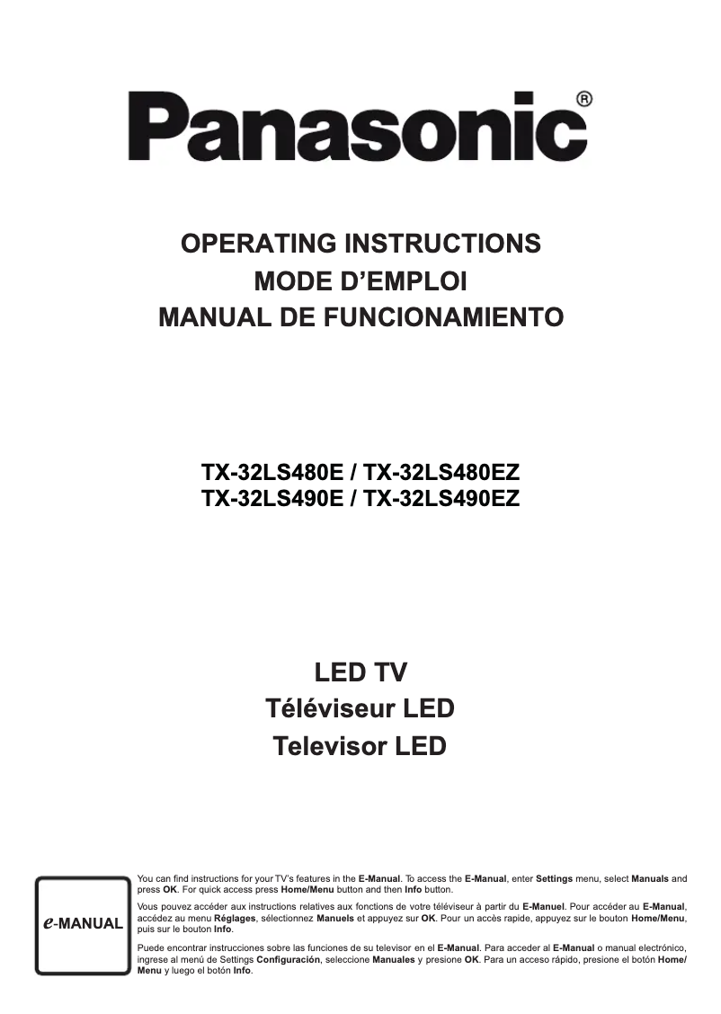 First page image of the manual for TX-32LS490