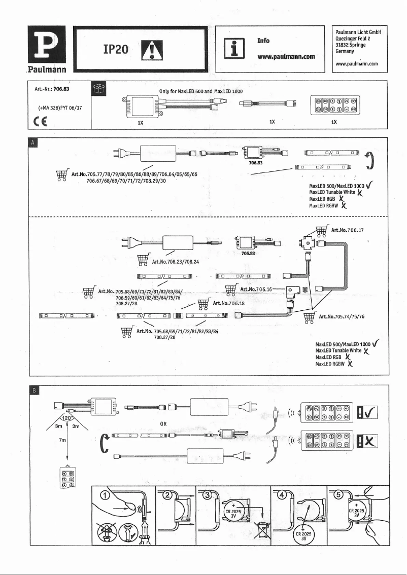 Page 1 of the manual Instructions / Assembly Paulmann 500.46