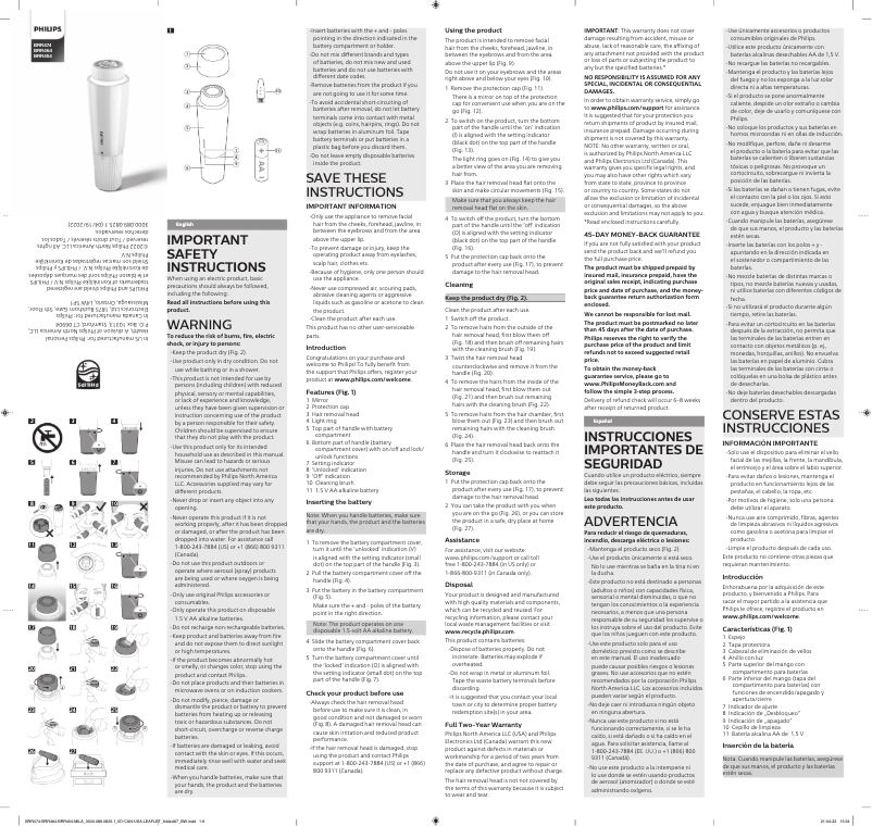 First page image of the manual for BRR474