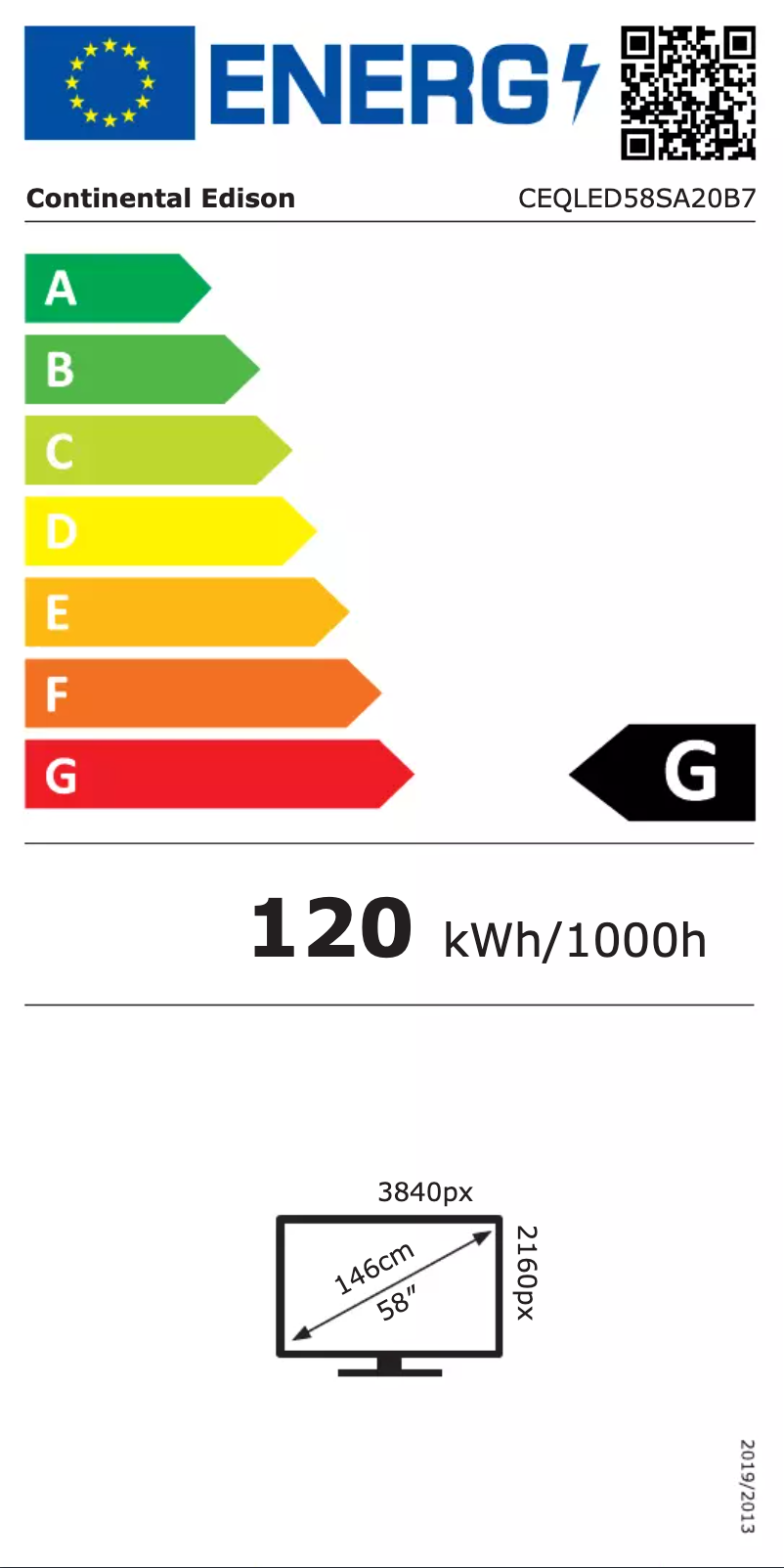 First page image of the manual for CEQLED58SA20B7