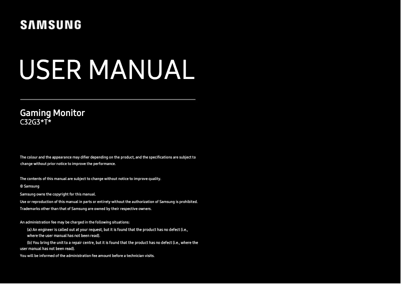 Page 1 of the manual User Manual Samsung C32G35TFQI