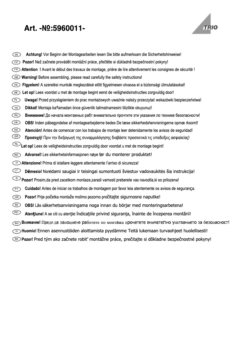 First page image of the manual for Wim 5960011-01