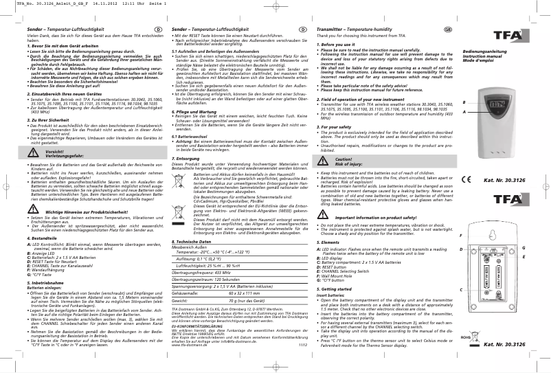 Image de la première page du manuel de l'appareil 30.3126