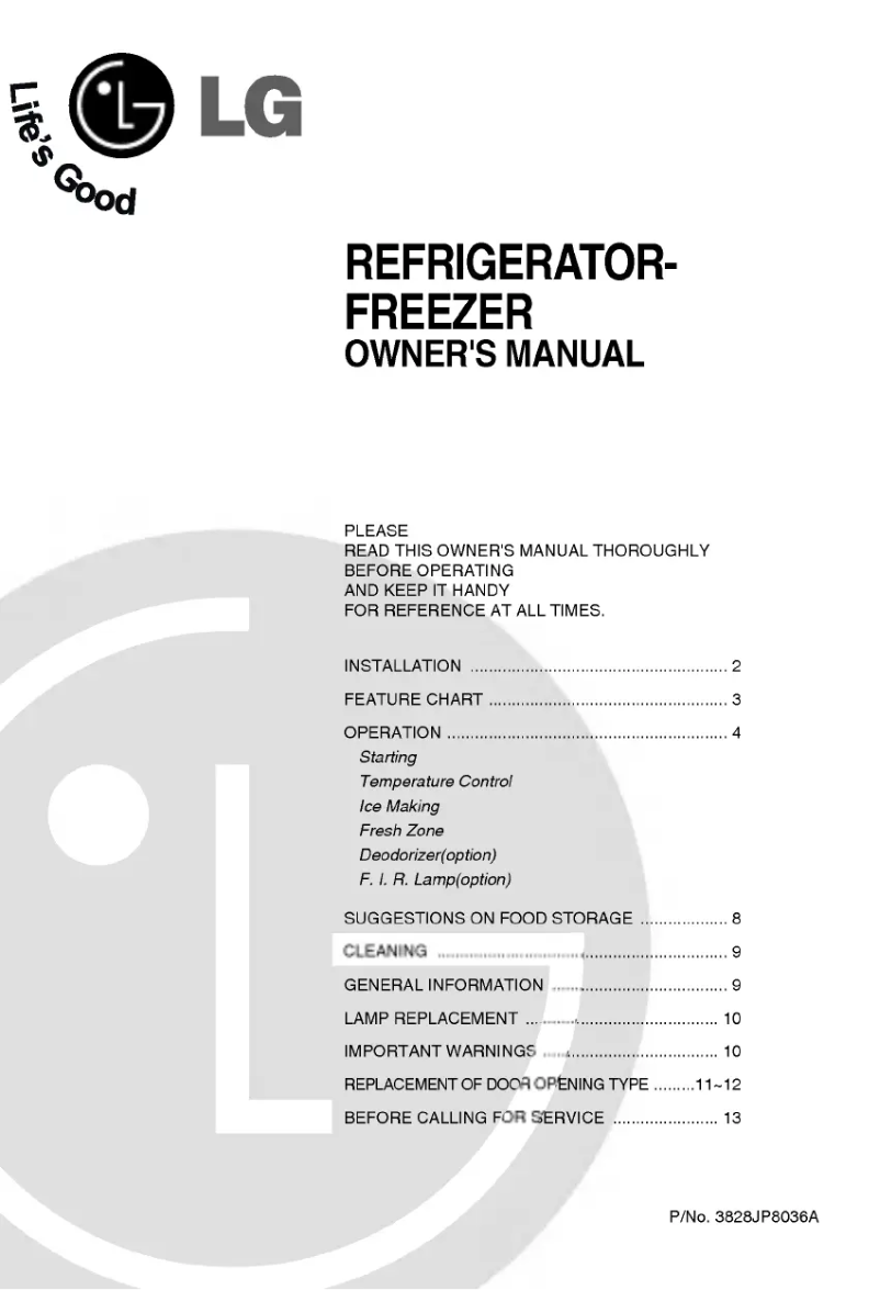 Page 1 of the manual User Manual LG GN-372S