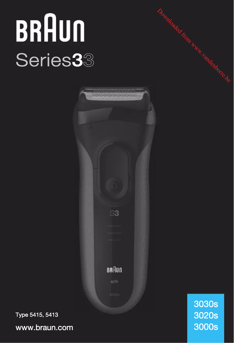Page 1 of the manual User Manual Braun Series 3 3020s