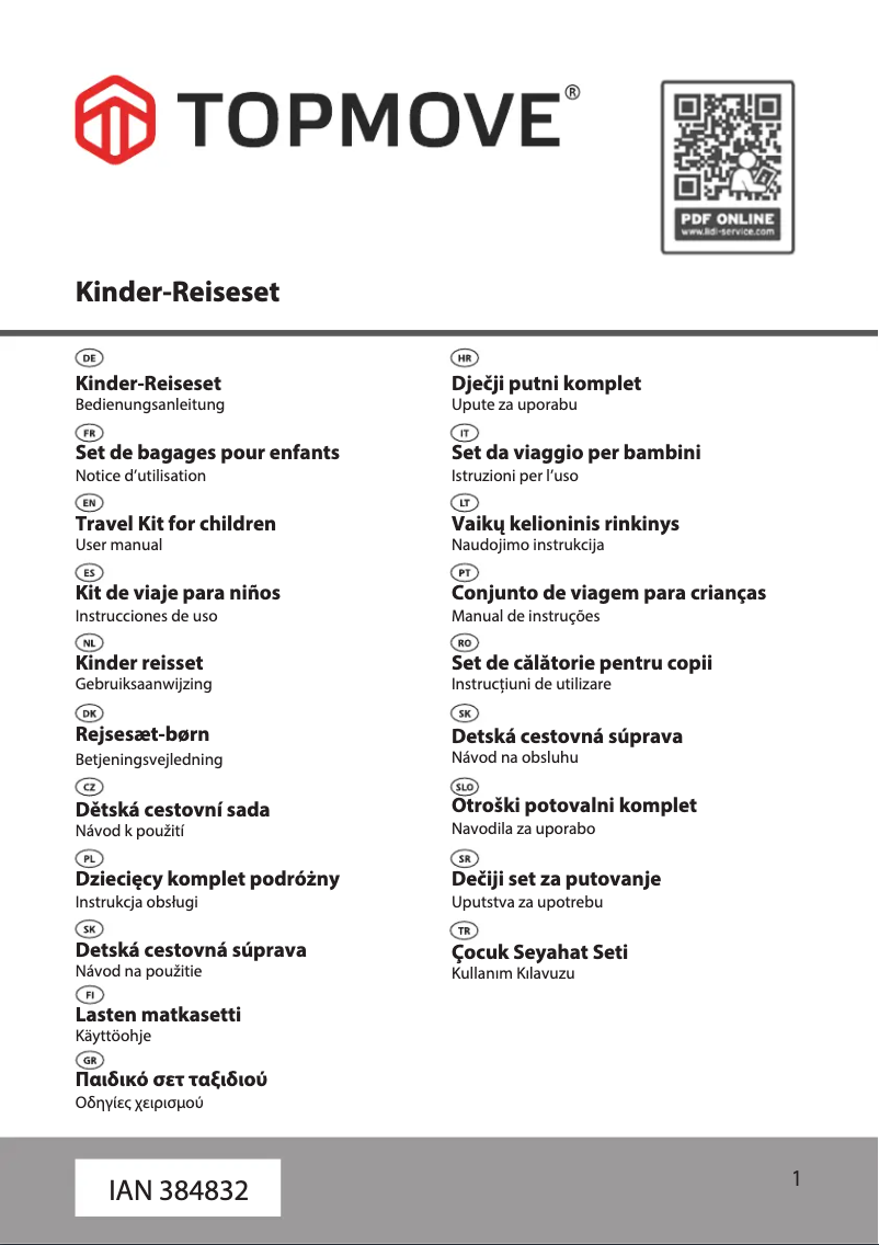 First page image of the manual for IAN 384832