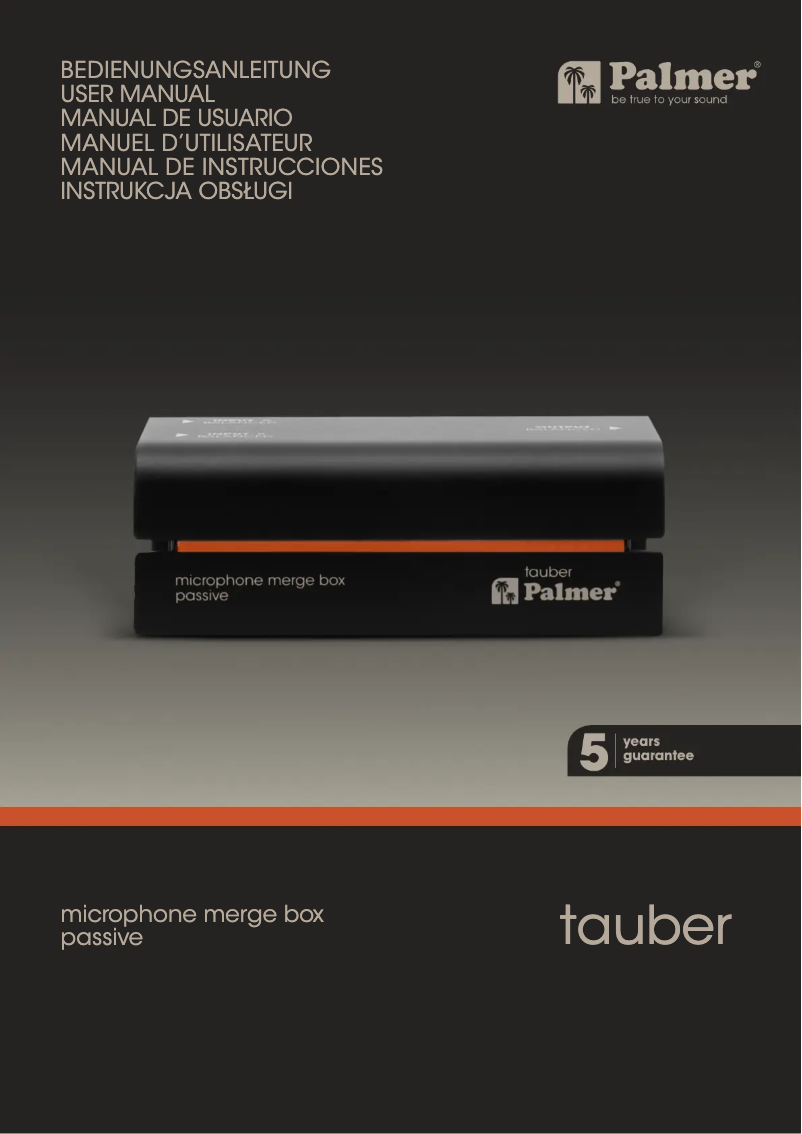 Page 1 of the manual User Manual Palmer Tauber