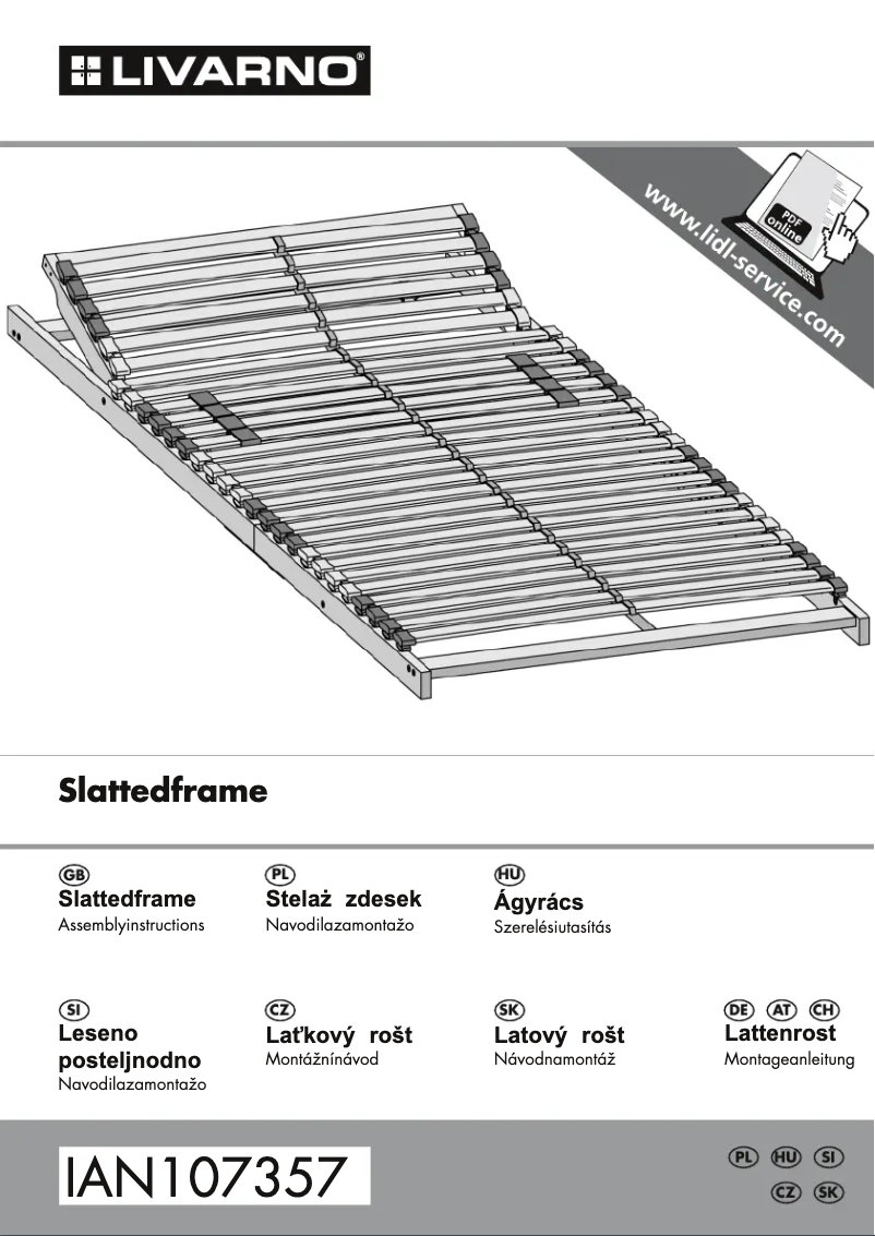 First page image of the manual for IAN 107357