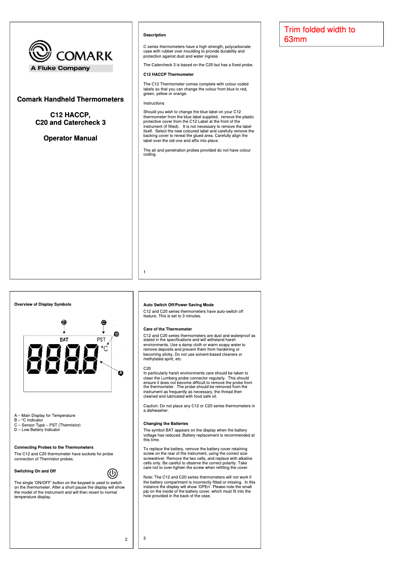 First page image of the manual for C20