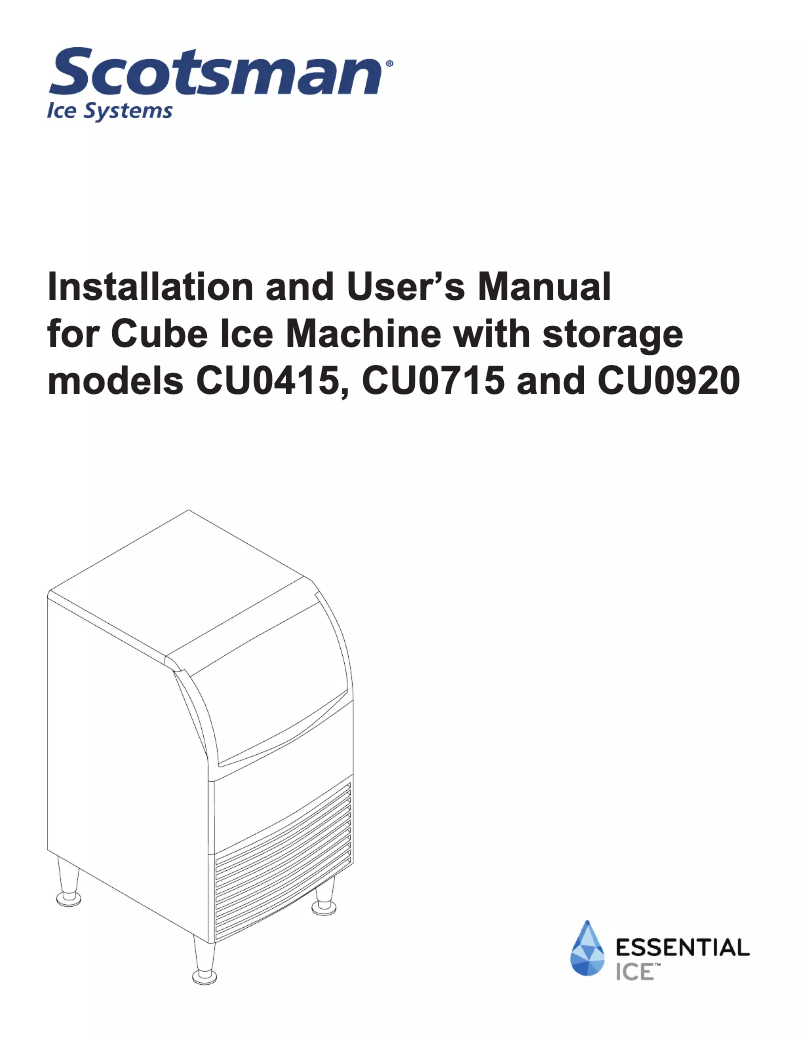 Page 1 of the manual Installation Guide Scotsman CU0415MA-1