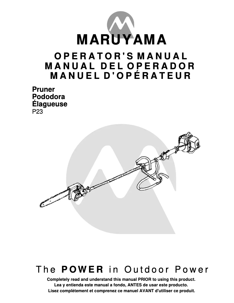 Page 1 of the manual User Manual Maruyama P23