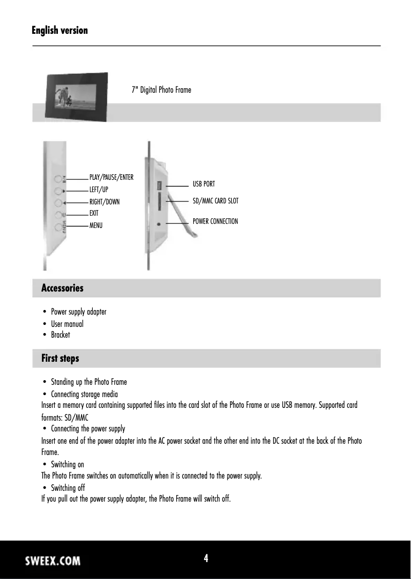 Page 1 of the manual User Manual Sweex MM008V2