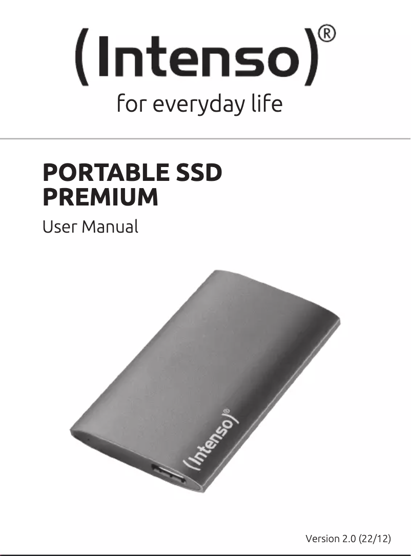 Image de la première page du manuel de l'appareil External SSD Premium