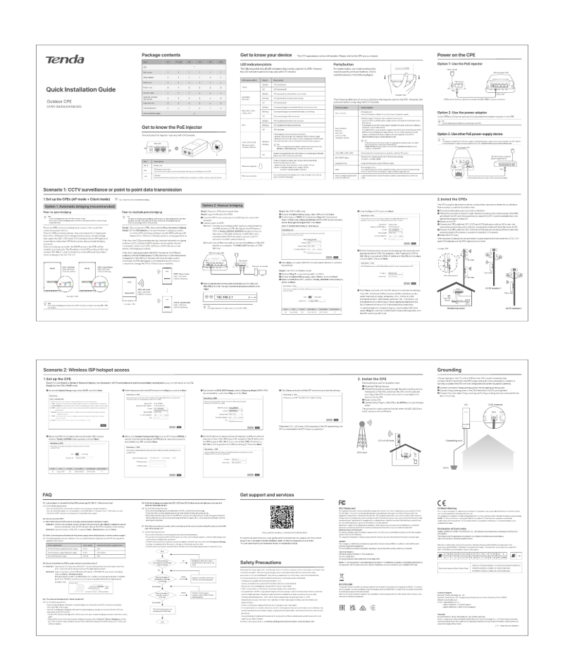 Page 1 of the manual Installation Guide Tenda OS3