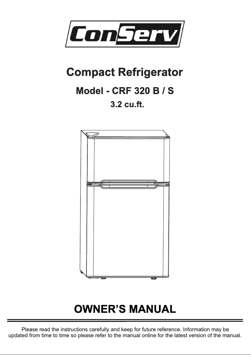 Page 1 of the manual User Manual Equator CRF320S