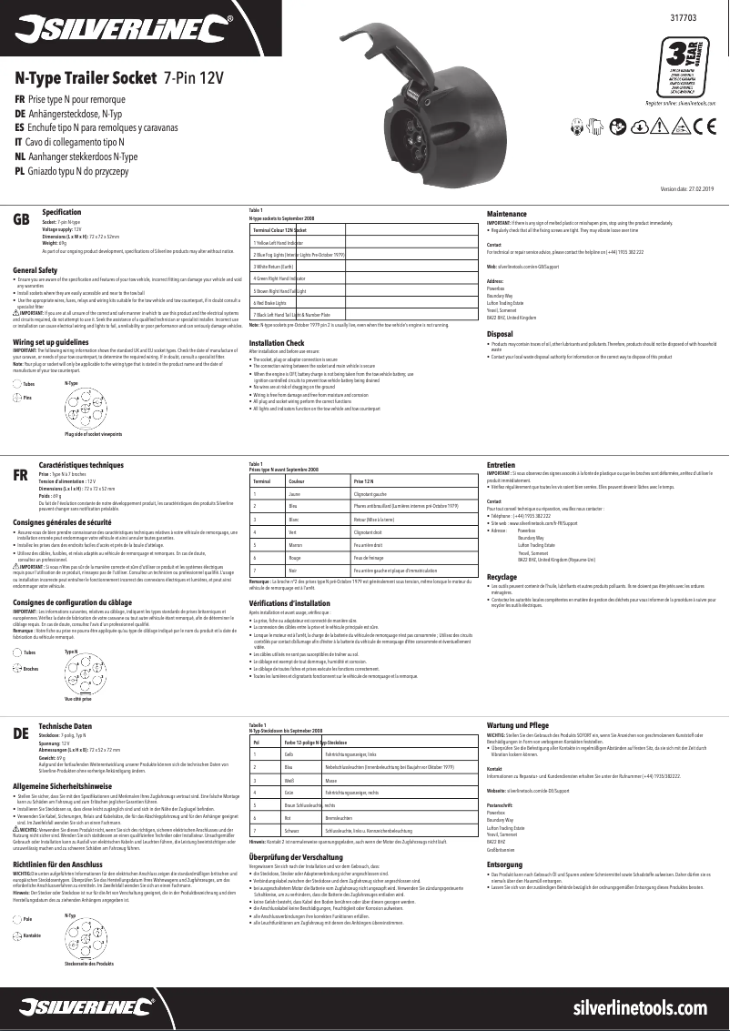 First page image of the manual for 317703