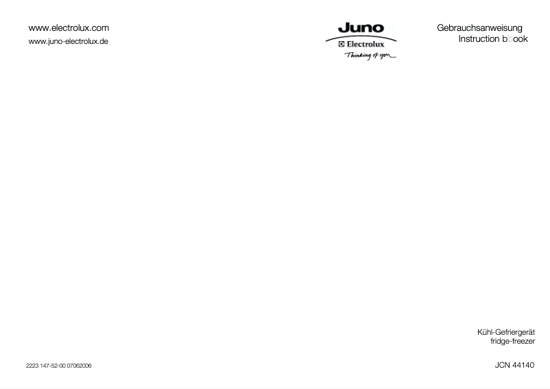 First page image of the manual for JCN44140