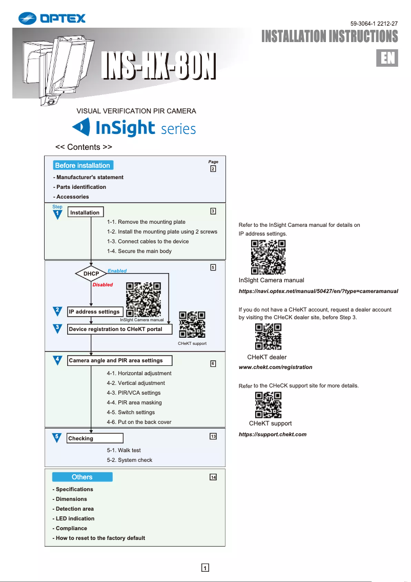 First page image of the manual for InSight INS-HX-80N